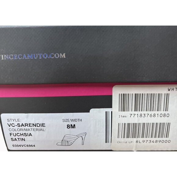 Vince Camuto VC-Sarendie 8M Satin Fuchsia High Heel Sandals HOCO Prom - Picture 5 of 12